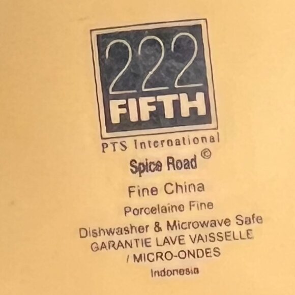 Pair of 222 Fifth SPICE ROAD Paisley Pattern Fine China Porcelain Cups Mugs - Picture 9 of 9